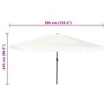 vidaXL Parasol de jardin Sable 395 x 395 x 245 cm Polyester et Acier