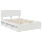 vidaXL Cadre de lit avec tête de lit Blanc 160 x 200 cm Pin massif
