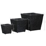 vidaXL Lits surélevés 3 Pièces Jacinthe d'eau Noir