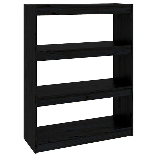 vidaXL Bibliothèque/Séparateur de pièce Noir 80x30x103 5 cm Pin massif