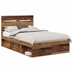 vidaXL Cadre de lit Bois ancien 135 x 190 cm Pin massif