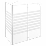 vidaXL Enclos de bain 120x68x130 cm verre trempé rayures