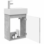 vidaXL Meuble de salle de bain avec robinet Gris béton