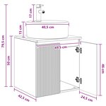 vidaXL Vanité de lavabo mural Blanc brillant 49 5 x 44 5 x 65 cm