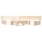 vidaXL Salon de jardin palette 4 Pièces avec coussins sable bois
