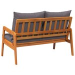 vidaXL Banc de jardin avec coussins 115x65x71 cm Bois d'acacia massif