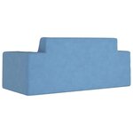 vidaXL Canapé pour enfants à 2 places Bleu Peluche douce