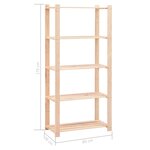 vidaXL Étagères de rangement à 5 niveaux 3 Pièces 80x38x170 cm Pin 250 kg