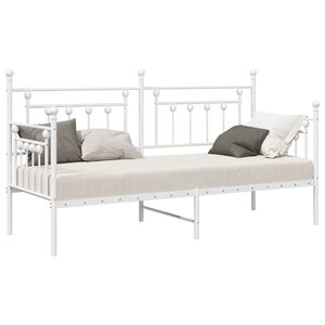 vidaXL Cadre de lit de jour Blanc 75 x 190 cm Acier