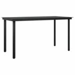 vidaXL Ensemble à manger de jardin et coussins 5 Pièces noir rotin verre