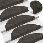 vidaXL Tapis d'escalier autocollants 20 pièces 56 x 17 x 3 cm Anthracite Demi-rond