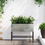 vidaXL Bac de jardin surélevé Argent 60 x 26 x 45 cm Acier galvanisé
