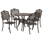 vidaXL Ensemble de salle à manger pour jardin 5 Pièces Bronze Aluminium