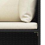 vidaXL Canapé de jardin à 3 places avec coussins Noir Résine tressée