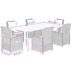 vidaXL Ensemble à manger de jardin coussins 7Pièces Noir Résine tressée