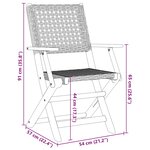 vidaXL Chaises de jardin pliantes lot de 8 gris poly rotin bois massif