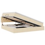 vidaXL Lit avec rangement et matelas avec matelas Crème 200 x 200 cm