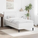 vidaXL Cadre de lit avec bandes LED Blanc 90 x 190 cm Simili cuir
