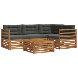vidaXL Ensemble de canapés d'extérieur 5 pc Naturel et Anthracite