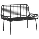 vidaXL Banc de jardin Noir et anthracite Rotin synthétique et acier