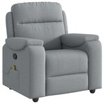 vidaXL Fauteuil de massage inclinable Gris clair Tissu