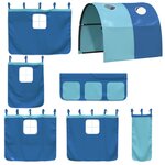 vidaXL Lit mezzanine enfants avec tunnel sans matelas bleu 90x190 cm