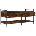 vidaXL Table basse chêne fumé 99x50x50 cm bois d'ingénierie