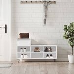 vidaXL Armoire à chaussure Blanc brillant 102x36x60 cm Bois ingénierie
