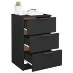 vidaXL Table de chevet noir 40x36x65 cm