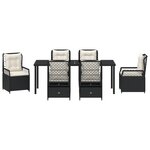 vidaXL Ensemble de Salle à Manger de Jardin 7 Pièces Noir Rattan Poly