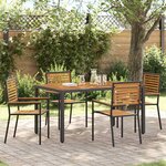 vidaXL Ensemble de salle à manger pour jardin 5 Pièces Noir
