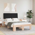 vidaXL Cadre de lit avec tête de lit rembourrée Noir 120 x 200 cm