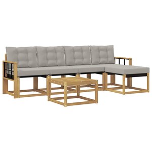 vidaXL Ensemble de canapés d'extérieur 6 pc Blanc et gris clair