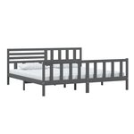 vidaXL Cadre de lit sans matelas gris bois massif 200x200 cm