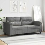 vidaXL Canapé à 2 places Gris foncé 140 cm Tissu microfibre