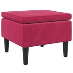vidaXL Tabouret avec pieds en bois Rouge bordeaux Velours