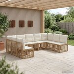 vidaXL Ensemble de canapés d'extérieur Naturel Polyester