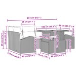 vidaXL Set de salle à manger de jardin 7 pièces avec coussins beige en rotin synthétique acacia