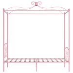 vidaXL Cadre de lit à baldaquin sans matelas rose métal 90x200 cm