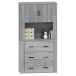 vidaXL Buffet haut Sonoma gris Bois d'ingénierie