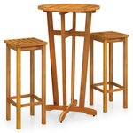 vidaXL Ensemble de bar de jardin 3 Pièces bois d'acacia solide