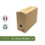 Pack and Move - Lot de 12 boîtes d'archives en carton ondulé robuste - 33 5 x 12 x 24 cm - Organisation pratique