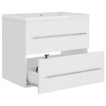 vidaXL Armoire d'évier avec lavabo intégré Blanc Aggloméré