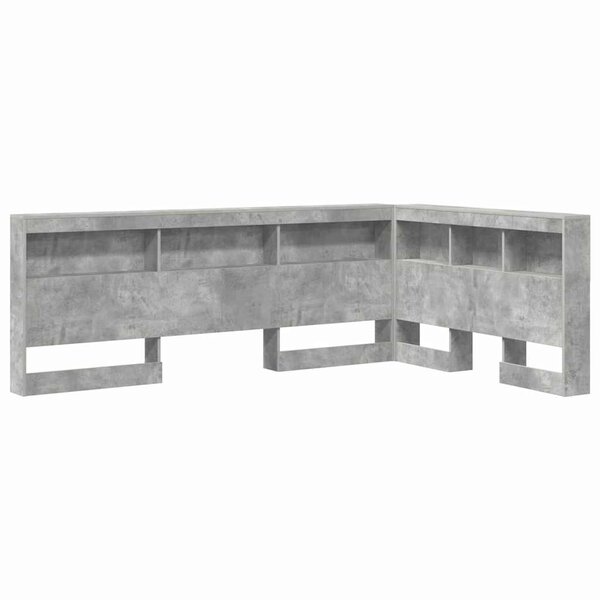 vidaXL Tête de lit de rangement Gris béton 207 5 x 137 5 x 76 5 cm