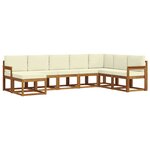 vidaXL Ensemble de canapés d'extérieur 8 pc Naturel et Crème