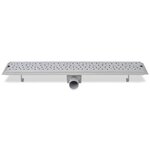 vidaXL Drain de douche linéaire 2 Pièces 730 x 140 mm Acier inoxydable