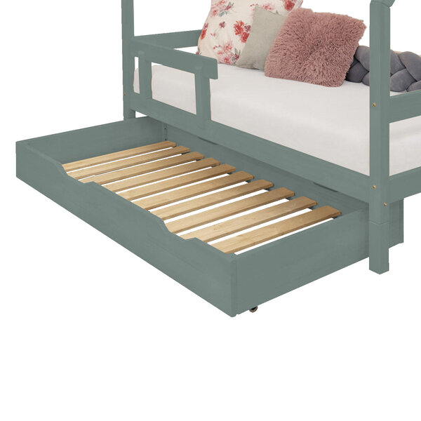 Tiroir de lit 120 x 160 avec sommier BUDDY - vert sauge