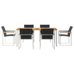 Ensemble de salle à manger de jardin de 7 pièces en bois d'acacia