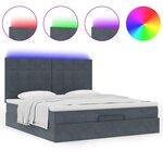 VidaXL Cadre de lit ottoman avec matelas gris foncé 160x200cm velours
