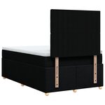 vidaXL Sommier à lattes de lit avec matelas noir 120x190 cm tissu